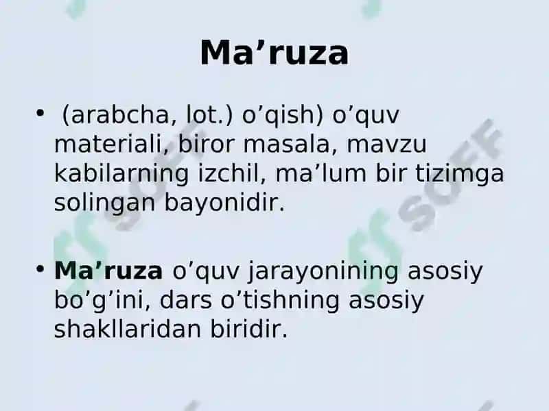 Ma’ruza 3