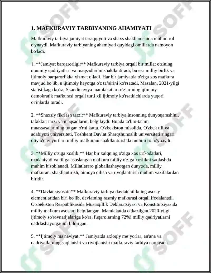 MAFKURAVIY TARBIYA 3