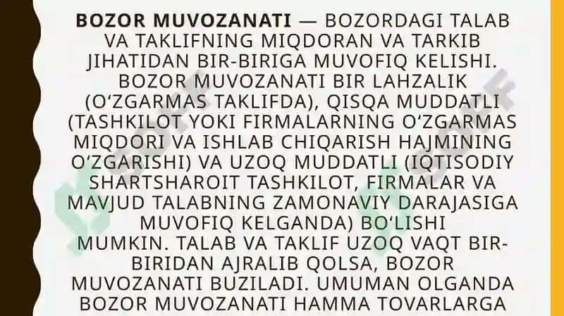 Bozor muvozanati 3
