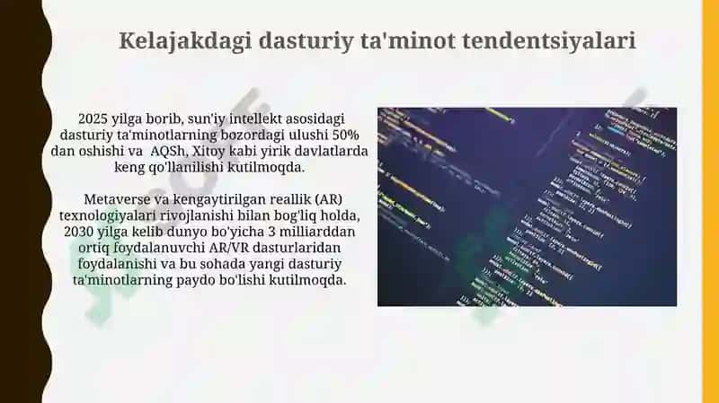 Dasturiy ta'minot va uning rivojlanib borish tendensiyalari 3