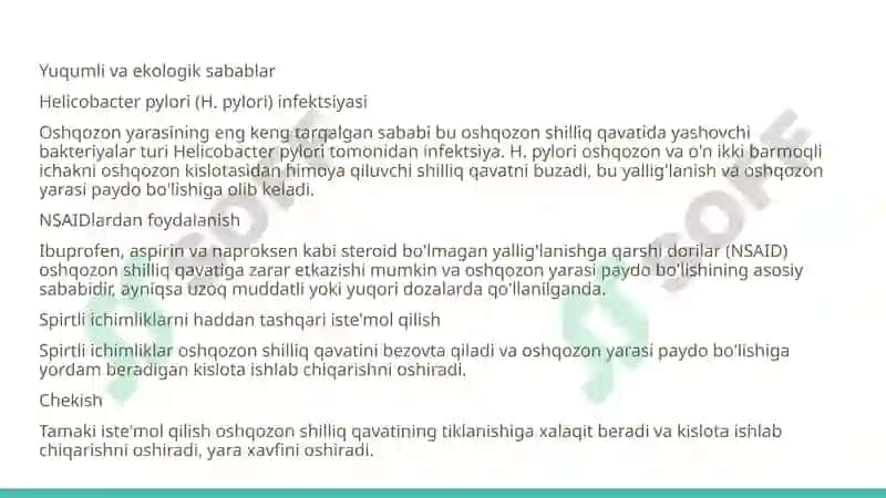 Oshqozon yarasi kasalligi: etiologiyasi va patogenezi zamonaviy aspektlar 3