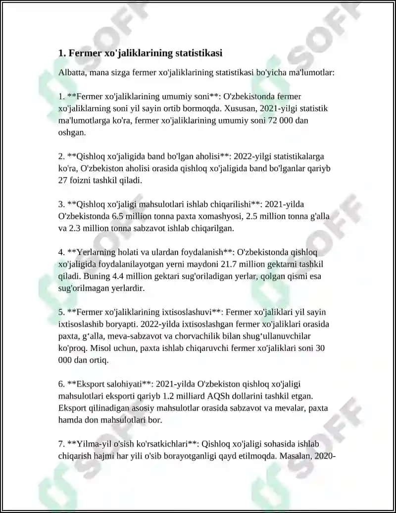 QISHLOQ XÓJALIGI STATISTIKASI 3