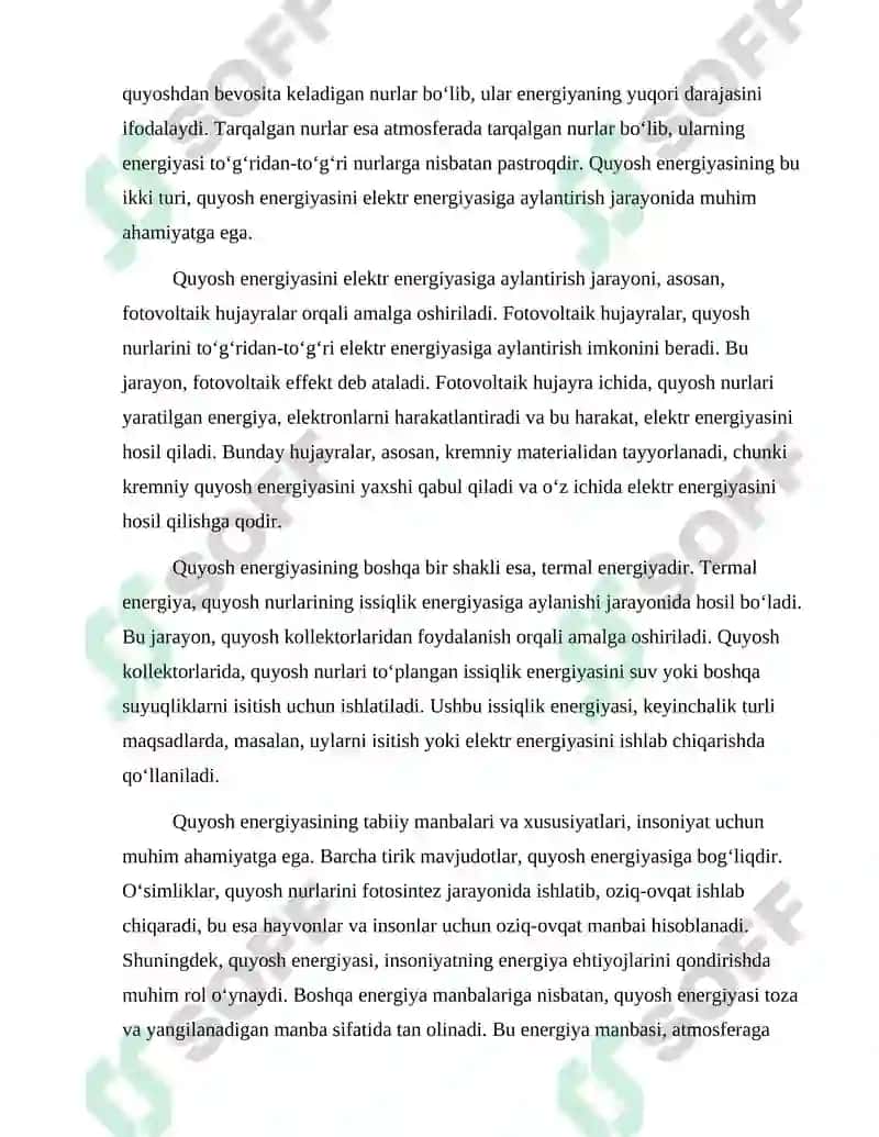 Quyosh energiyasini elektr energiyasiga aylantirish prinsi 3