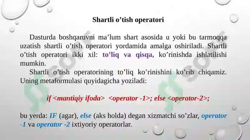 Mantiqiydasturlash texnologiyasi. Mantiqiy dasturtuzilmasi 3