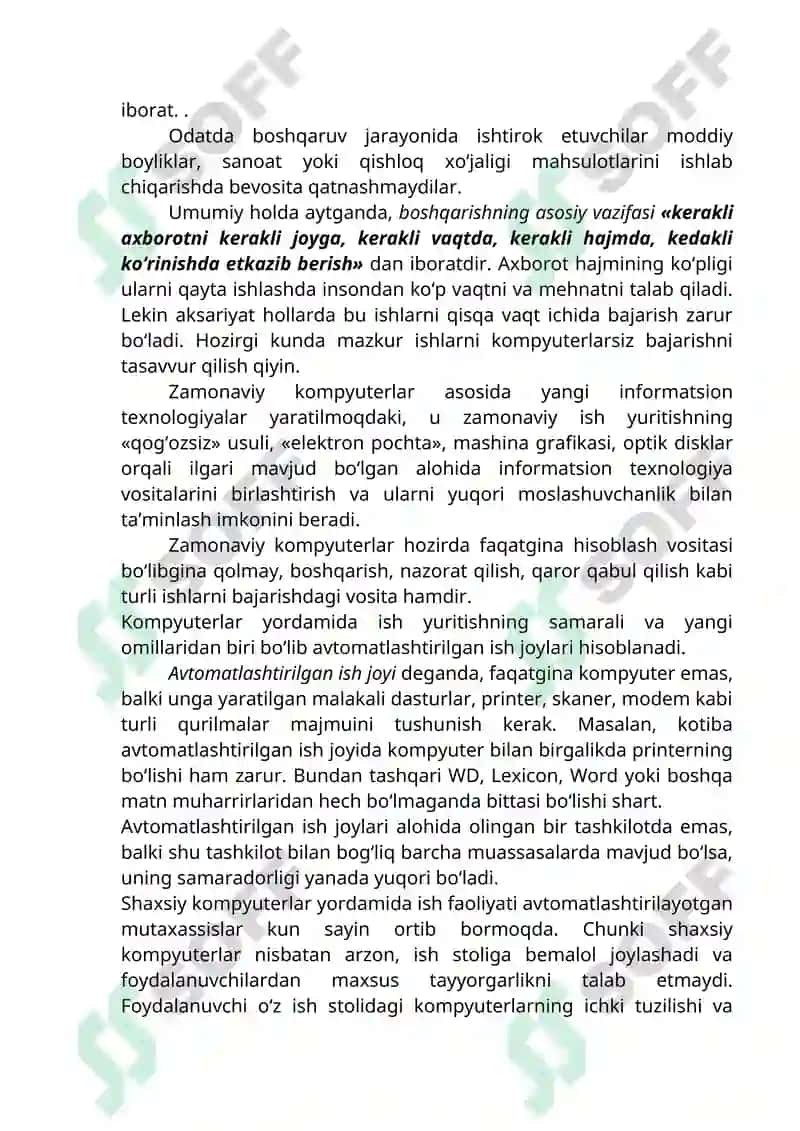 AVTOMATLASHTIRILGAN ISH JOYLARI 3