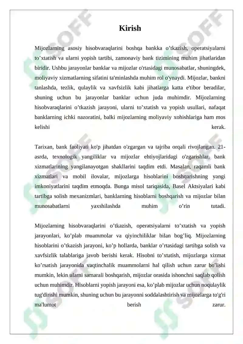Mijozlar hisobvaraqlarini o’tkazish jarayonlari 3