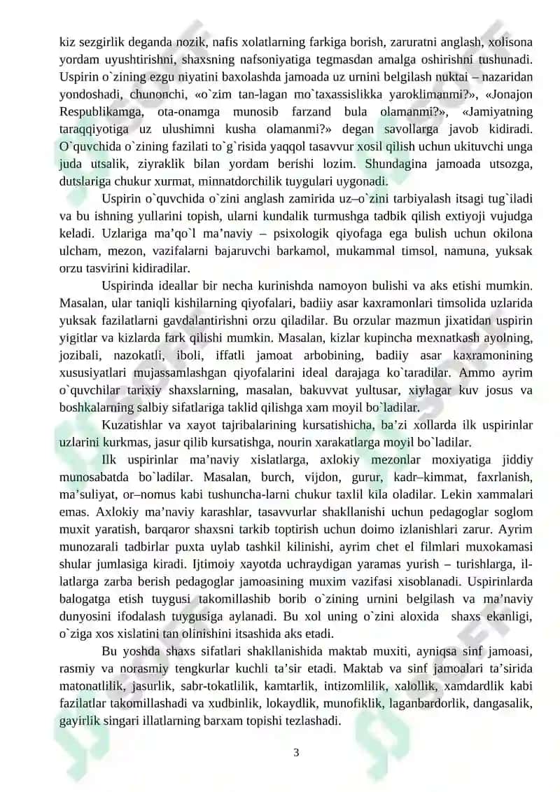 O`spirinlarda ijodiy faoliyatni o’sishi dunyoqarashi shakilanishi 3