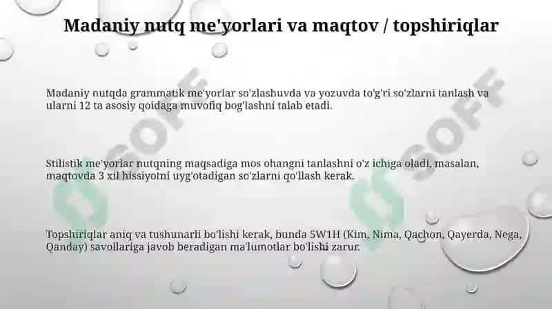 Madaniy nutqning grammatik va uslubi me'yorlari bo'yicha amaliy ma'ruzalar 3