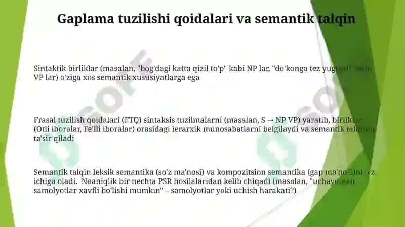 Sintaktik birliklar va ularning Ma'no Aspekti 3