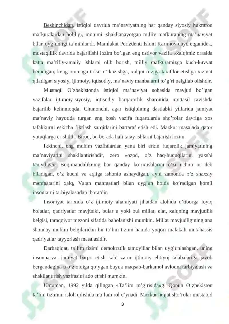 MA’NAVIY-MA’RIFIY ISLOHOTLAR – JAMIYAT TARAQQIYOTINING USTIVOR YO‘NALISHI SIFATIDA. 3
