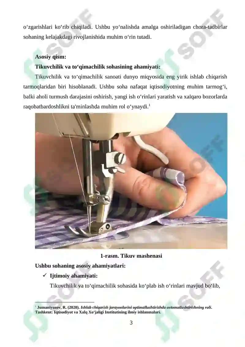 Tikuvchilik va To‘qimachilik sohasida Avtomatlashtirishning iqtisodiy samarasi 3