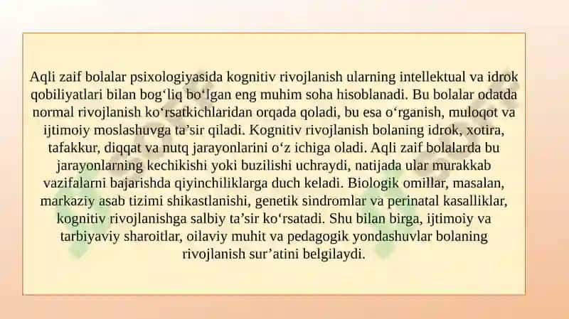Aqli zaif bolalarning kognitiv rivojlanish xususiyatlari 3