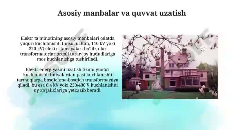 Turar joylar binolarining elektr ta’minoti tizimi 3