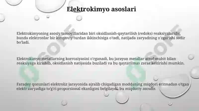Elektrkimyoasoslari.Elektro'tkazuvchanlik.Konduktometriya 3