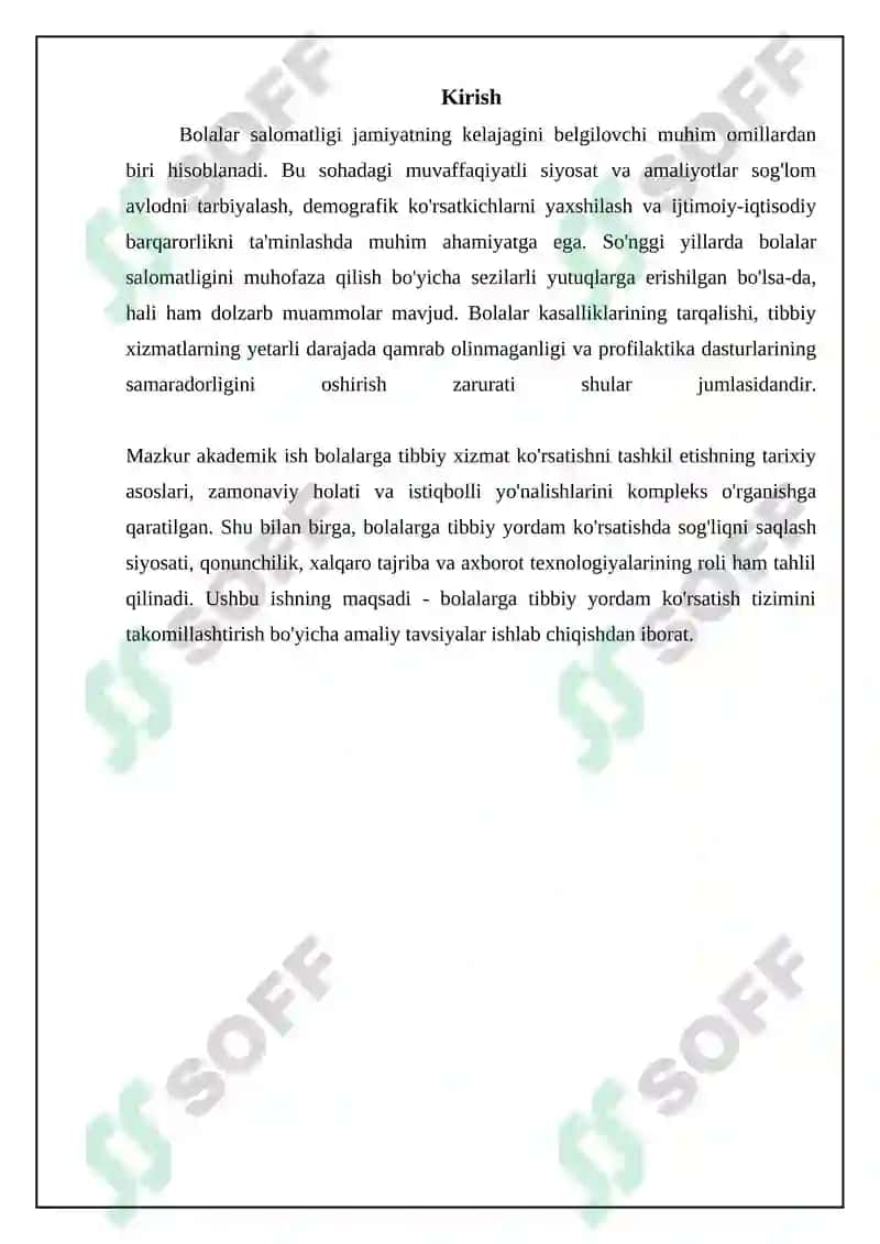 Bolalarga tibbiy yordam korsatishni tashkil qilish 3