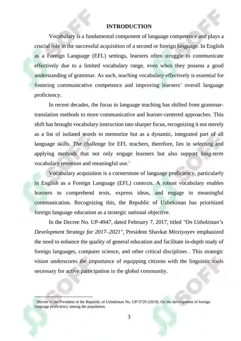 Effective Methods of Teaching Vocabulary in EFL Classes 3