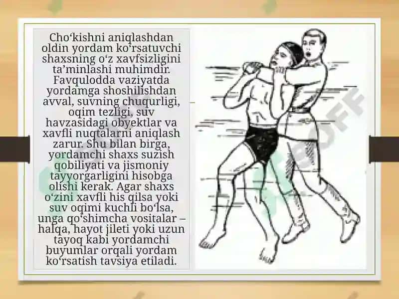 Suvda cho'kayotgan odamga birinchi yordam ko'rsatish 3
