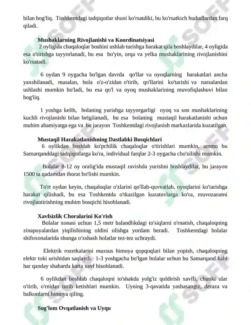 Chaqaloqlarnda mustaqil harakatlarni shakllantirish yól yòriqlari 3