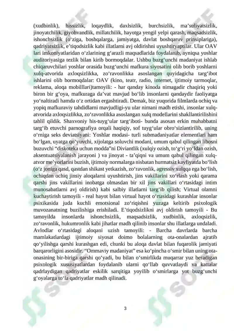 Ommaviy madaniyat va yoshlar ma’naviyatiga taxdidlar 3