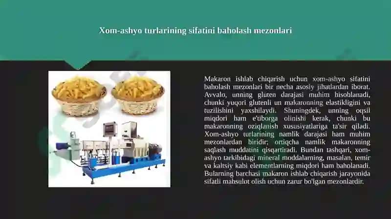 Xom-ashyo sifatini baholash mezonlari 3