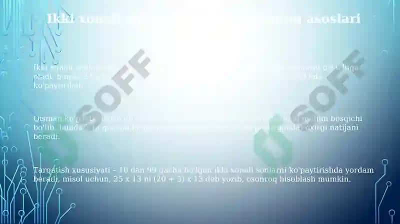 Ikki xonali sonlarni ko‘paytirish 3
