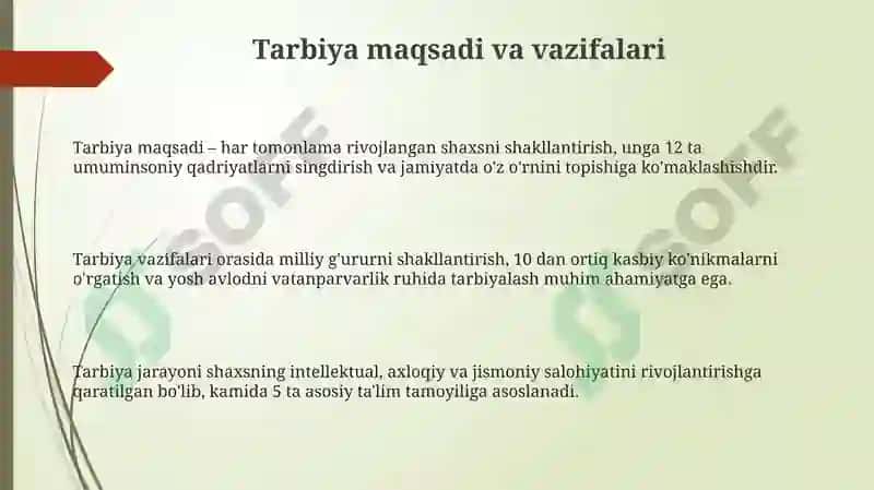 Tarbiyaning maqsad va vazifalari 3
