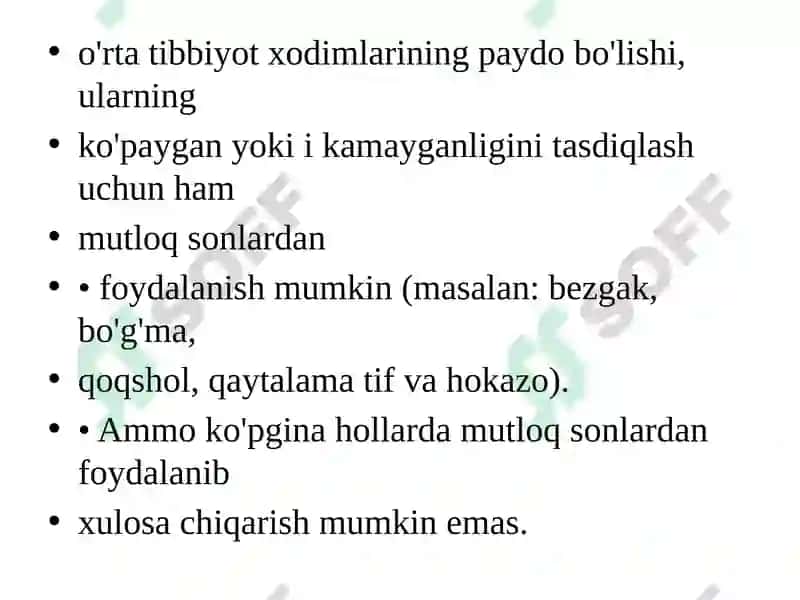NISBIY MIQDORLAR VA ULARNING TIBBIYOTDA QO'LLANILIShI 3