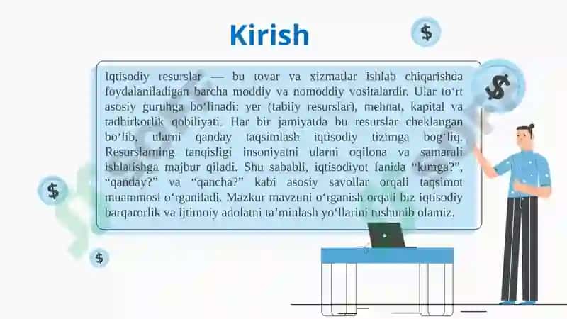Iqtisodiy Resurslar vaularni taqsimlash 3