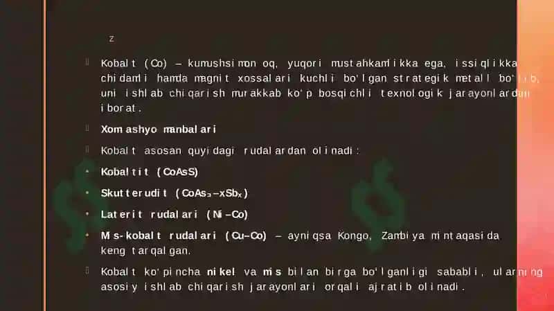 KOBALT METALNI ISHLAB CHIQARISH TEXNOLOGIYASI HAQIDA 3