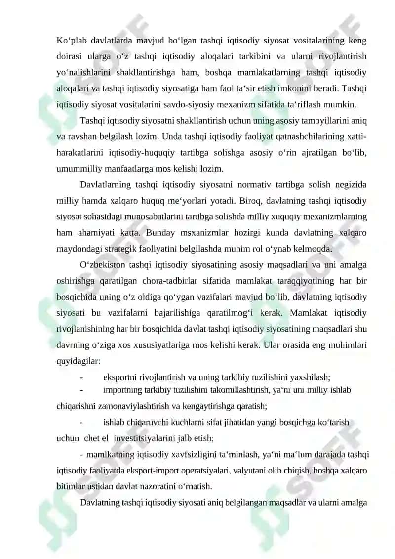 Davlatning tashqi iqtisodiy faoliyatni tartibga solish siyosati 3
