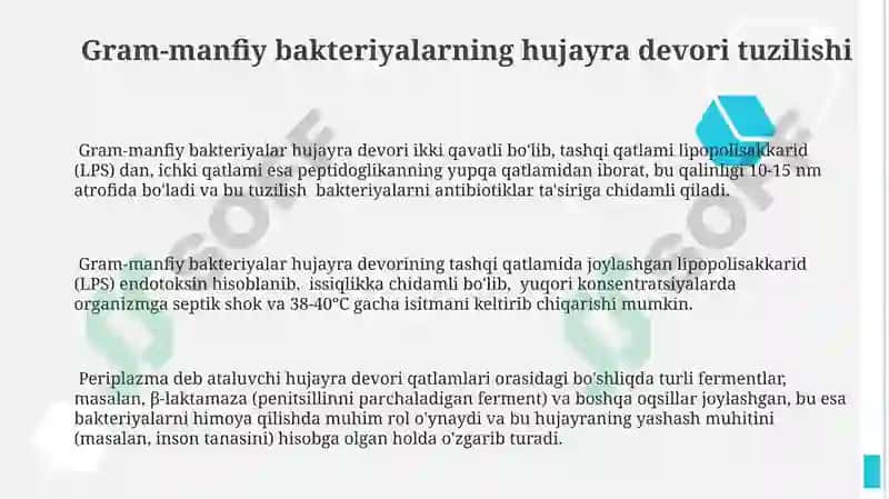 Gram-manfiy va Gram-musbat bakteriyalar 3