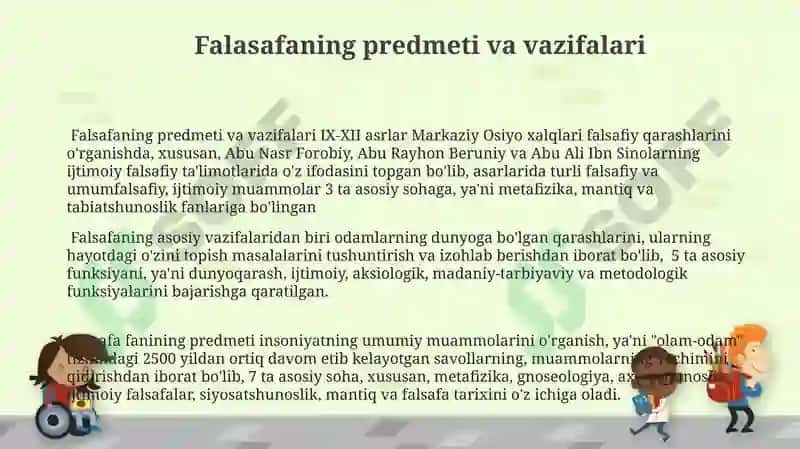 Falasafaning predmeti va vazifalari 3