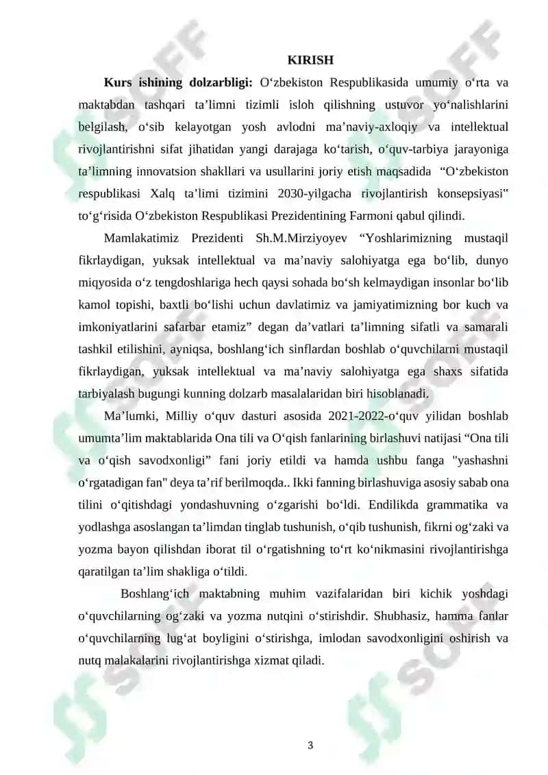 BOSHLANG‘ICH SINFLARDA “SIFAT” MAVZUSINI O‘RGATISH METODIKASI 3