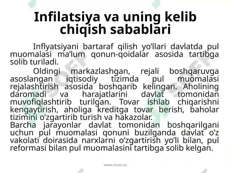 Inflyatsiya va uning namoyon bo'lish shakllari 3