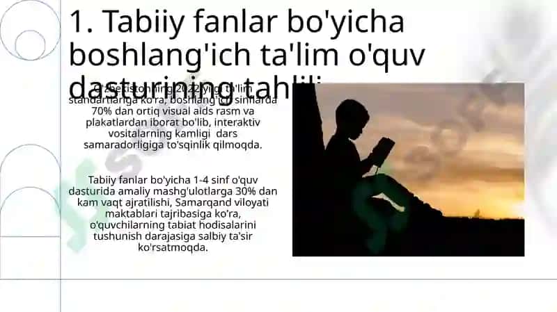 Tabiiy fanlar bo'yicha boshlang'ich ta'lim o'quv dasturining tahlili 3