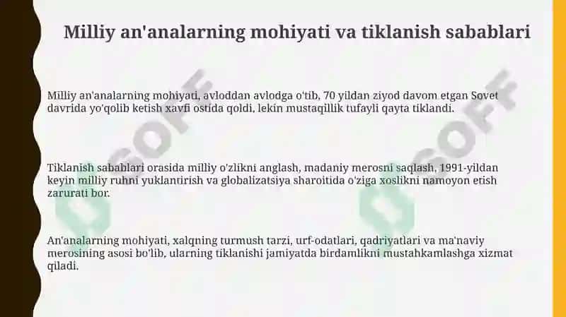 Milliy urf-odatlar qadriyatlar va dasturlarning qayta tiklanishi 3