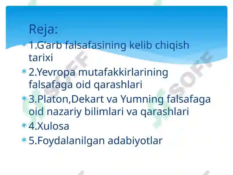 Yevropa mutafakkirlari falsafaga oid qarashlari 3