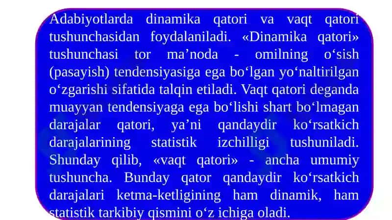 Vaqtli qatorlar 3
