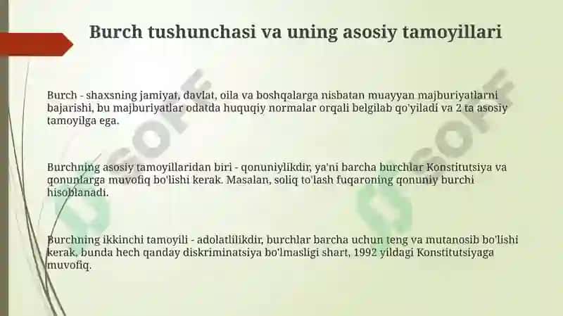 Burchtushunchasi.Konstitutsiyavaqonunlargarioyaetish 3