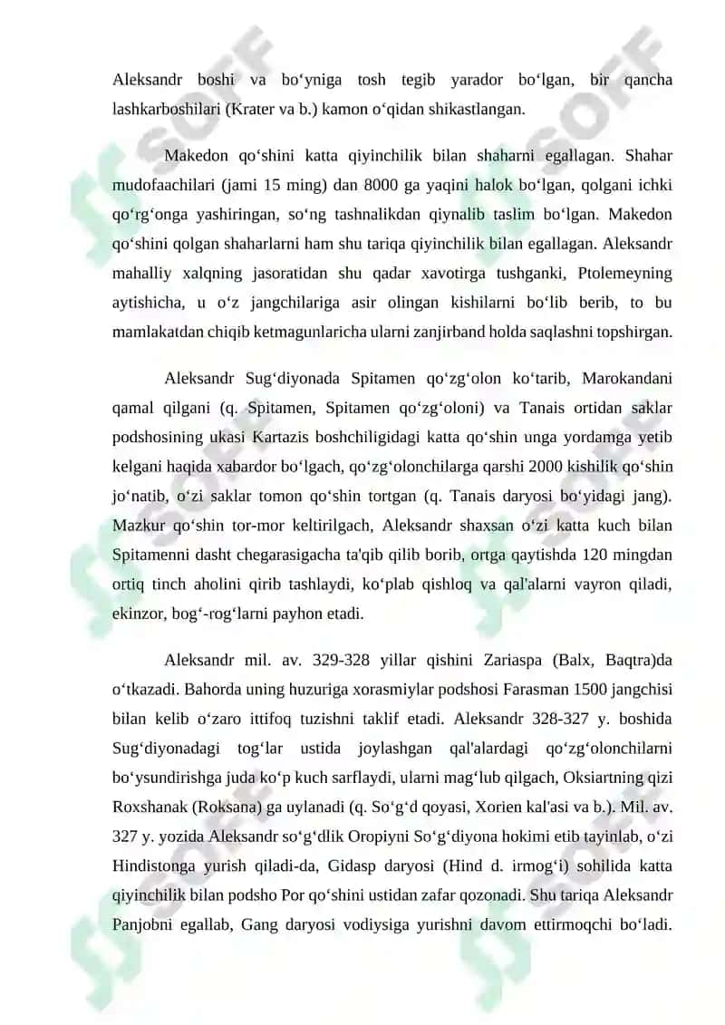 Aleksandr Makedonskiyning Baqtriya va So‘g‘diyonaga yurishlari 3