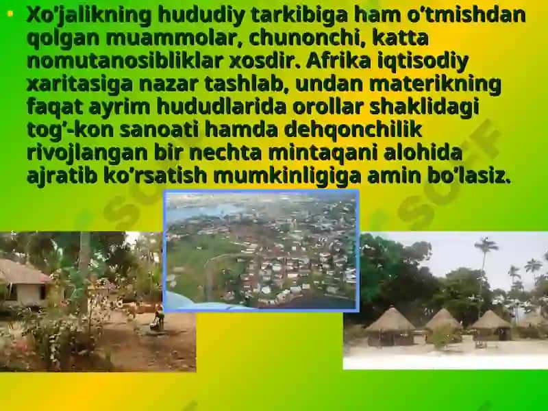 Afrika mamlakatlari xo’jaligi, iqtisodiy rayonlari 3