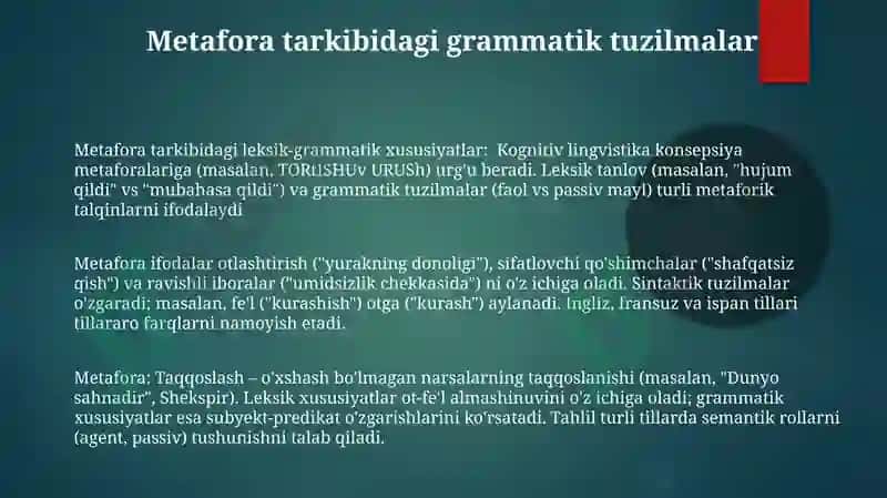 Metafora tarkibidagi leksik-grammatik xususiyatlar 3