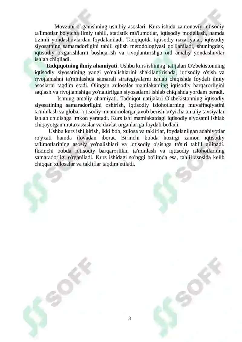 HOZIRGI ZAMON IQTISODIY TA’LIMOTLARINING ASOSIY YO’NALISHLARI 3