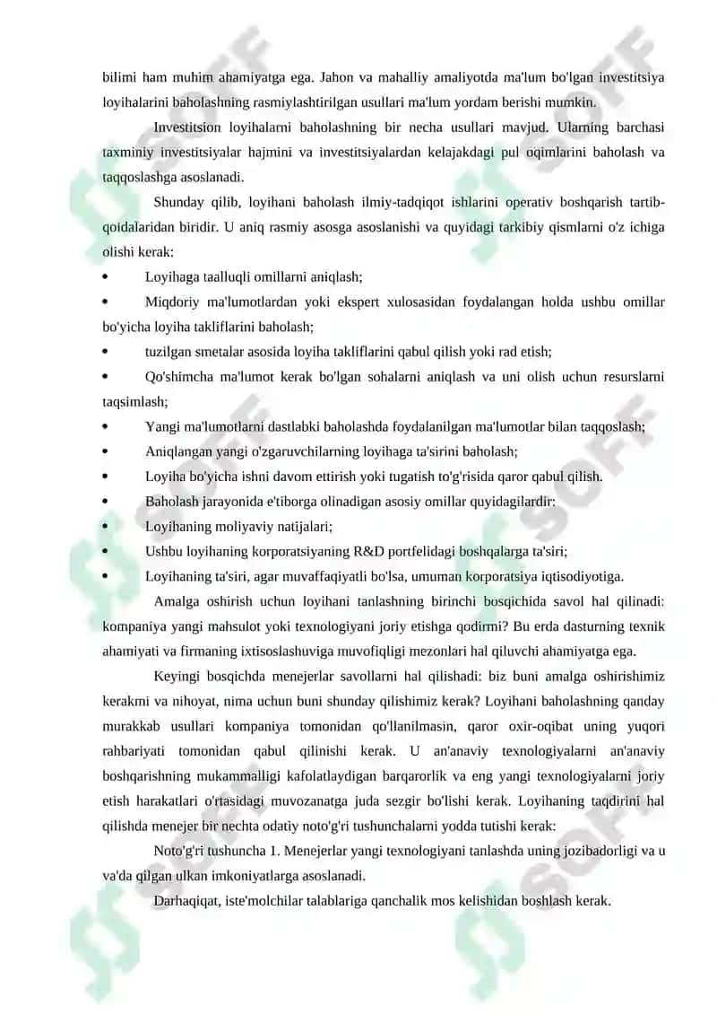 Investitsion loyihalarini tanlash va baholash 3