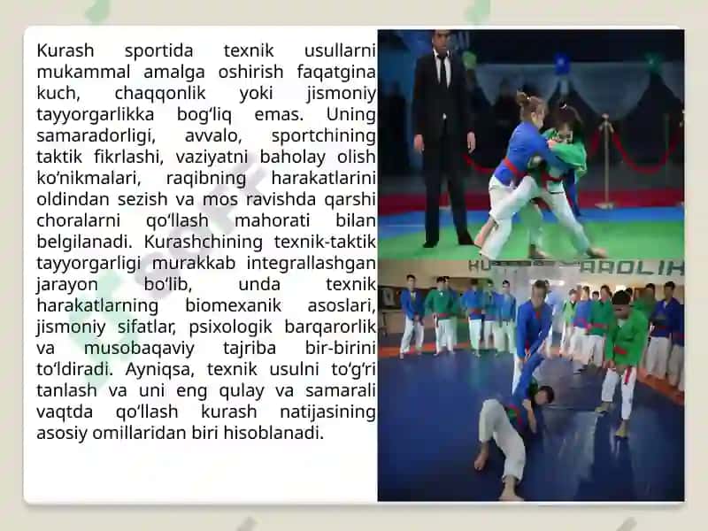 Kurashda texnik usulni amalga oshirish taktikasi 3