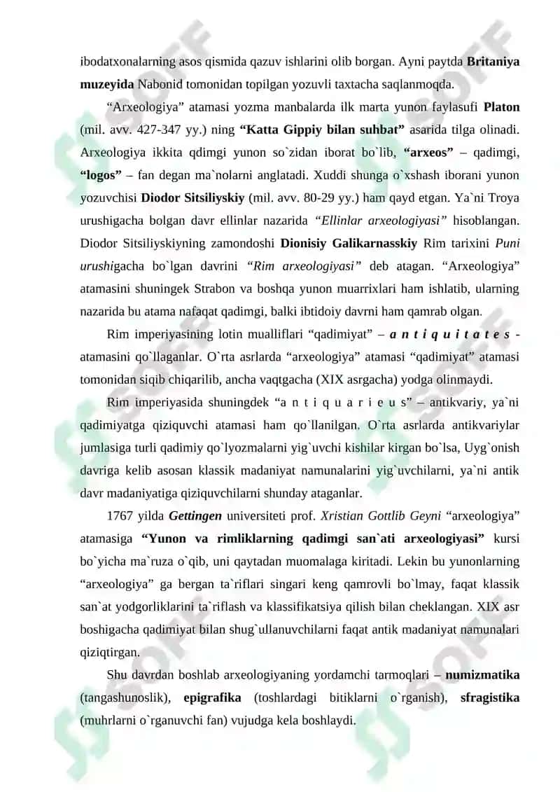 Arxeologiyaga kirish fanning predmeti, maqsadi va vazifasi 3