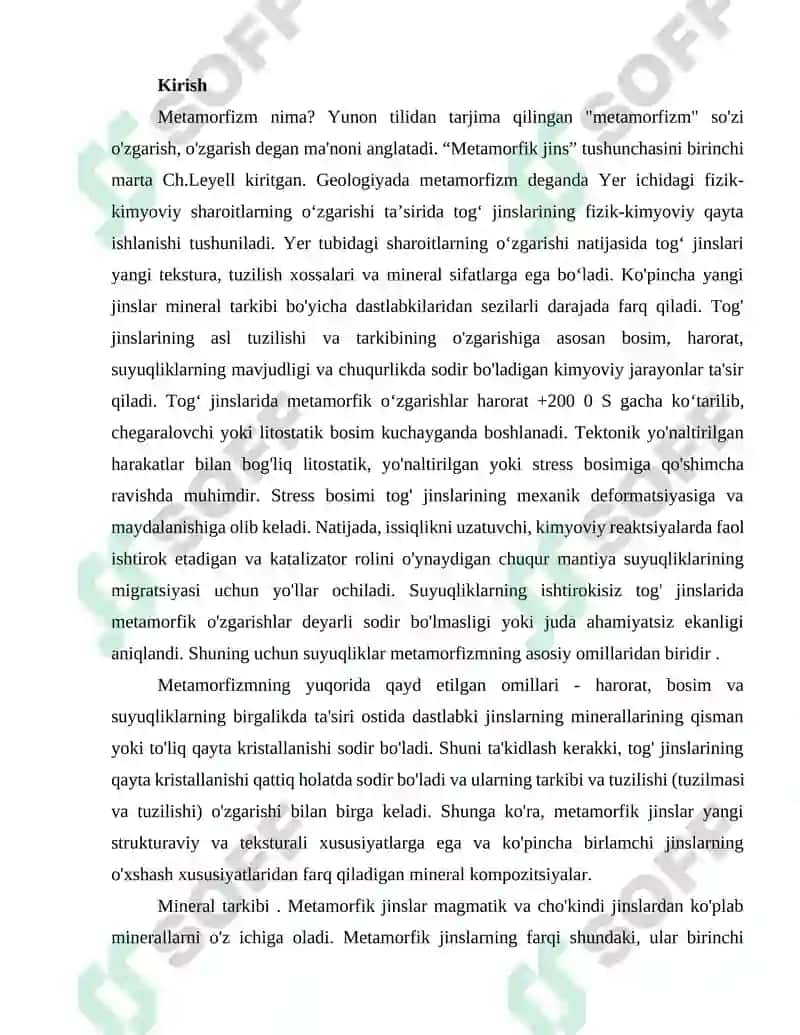 Metomorfik tog’ jinslari va ularning tasnifi 3