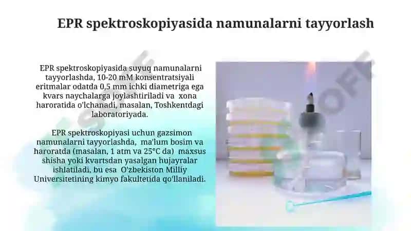 EPR- spektroskopiyaning kimyoda qo'llanilishi 3