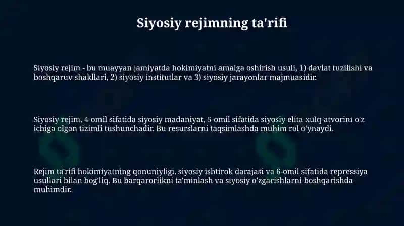 Siyosiy rejim haqida umumiy tushuncha 3