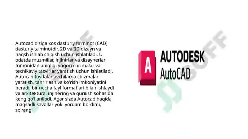 AUTOCAD DASTURI VA UNING ELEKTR TA’MINOTIDAGI TUTGAN O’RNI 3